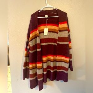 Color stripe cardigan. NWT.